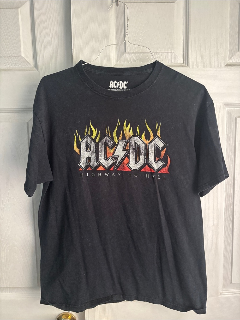AC/DC Black Tee with Fiery Logo